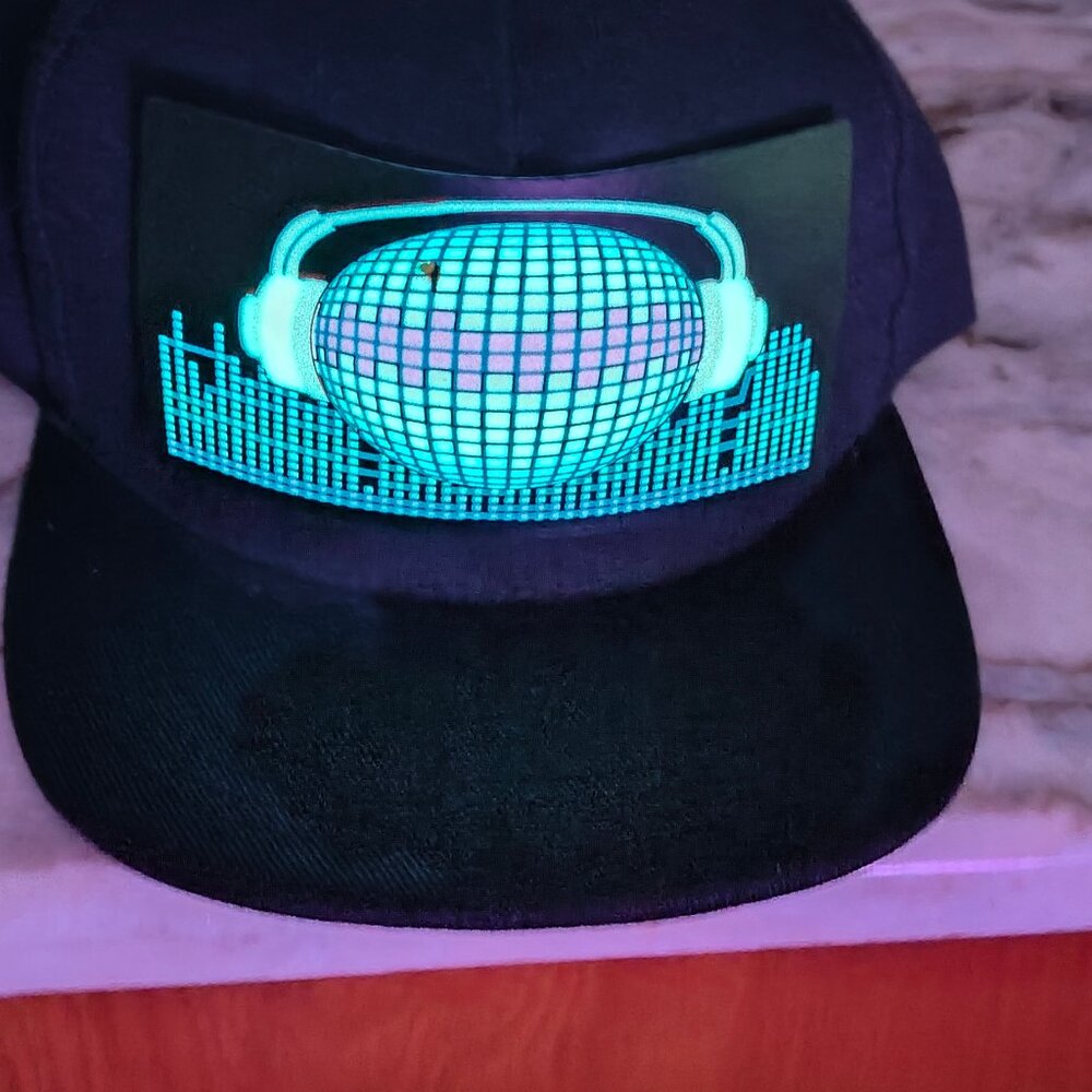 LED Music/Sound Activated Hat, clubwear, resort, sports, party, night event, bar